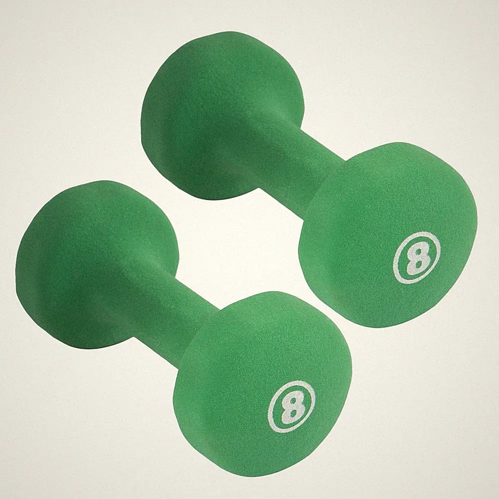 York Barbell Neoprene Coated Fitbell Dumbbell 8LB Pack 2 Dumbbell Set Women&Men