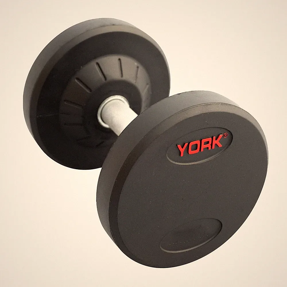 York Barbell Pro Style Dumbbell Sets – 30mm Knurled Chrome Handles 15LBs, Single