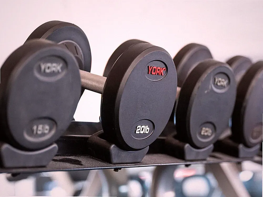 York Barbell Pro Style Dumbbells 130-150 Lb Set – 30mm Knurled Chrome Handles