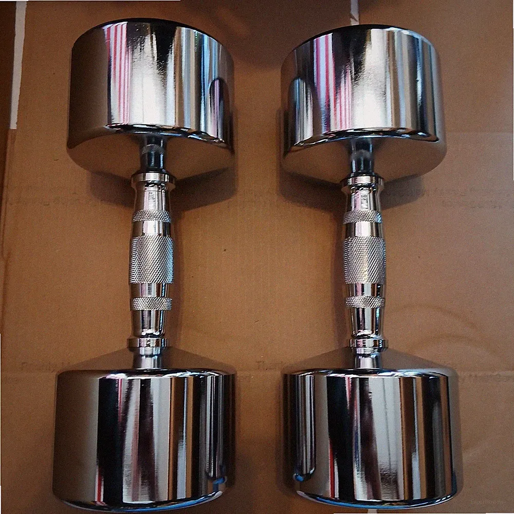 York Barbell Professional Chrome Dumbbell Pair Of 40s Ergo Grip, Heavy-Duty EUC