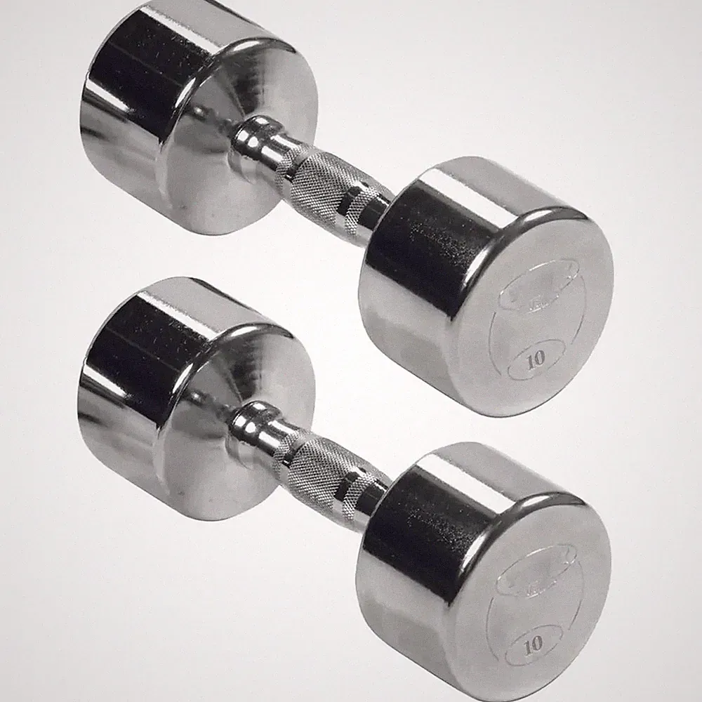 York Barbell Professional Chrome Dumbbell with Ergo Grip, Heavy-Duty, 10lb Pak 2
