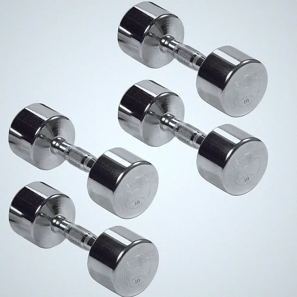York Barbell Professional Chrome Dumbbell with Ergo Grip, Heavy-Duty, 10lb Pak 4