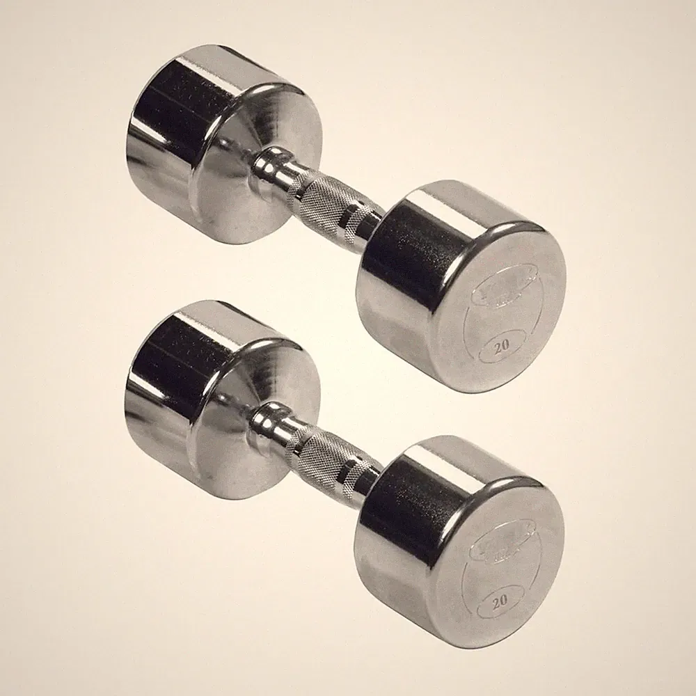 York Barbell Professional Chrome Dumbbell with Ergo Grip, Heavy-Duty 20lb Pak 2