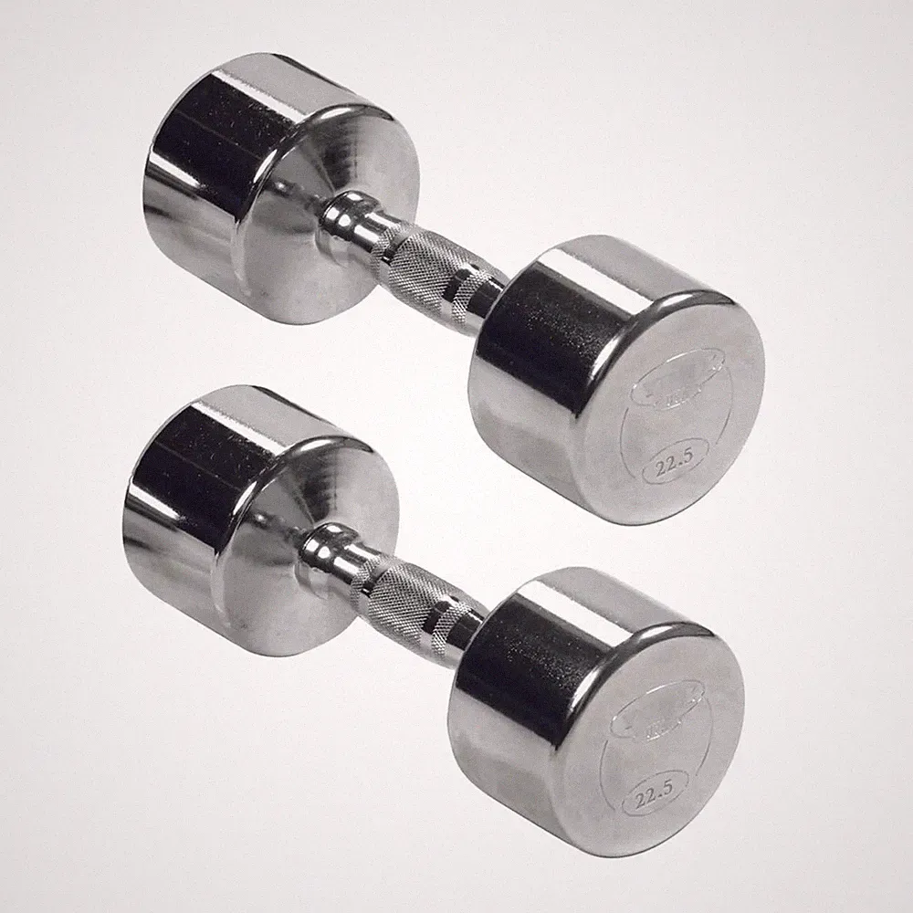 York Barbell Professional Chrome Dumbbell with Ergo Grip, Heavy-Duty 22.5lb Pak2