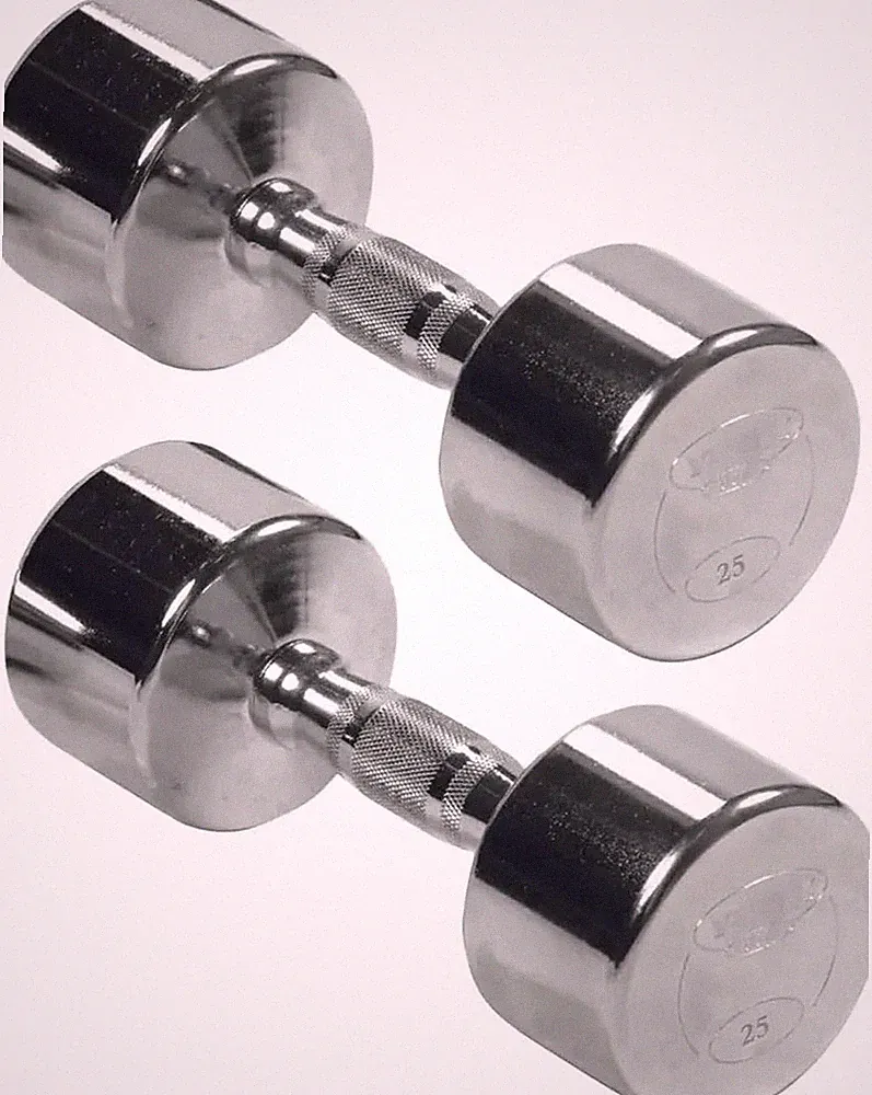 York Barbell Professional Chrome Dumbbell with Ergo Grip, Heavy-Duty 25lb Pak 2