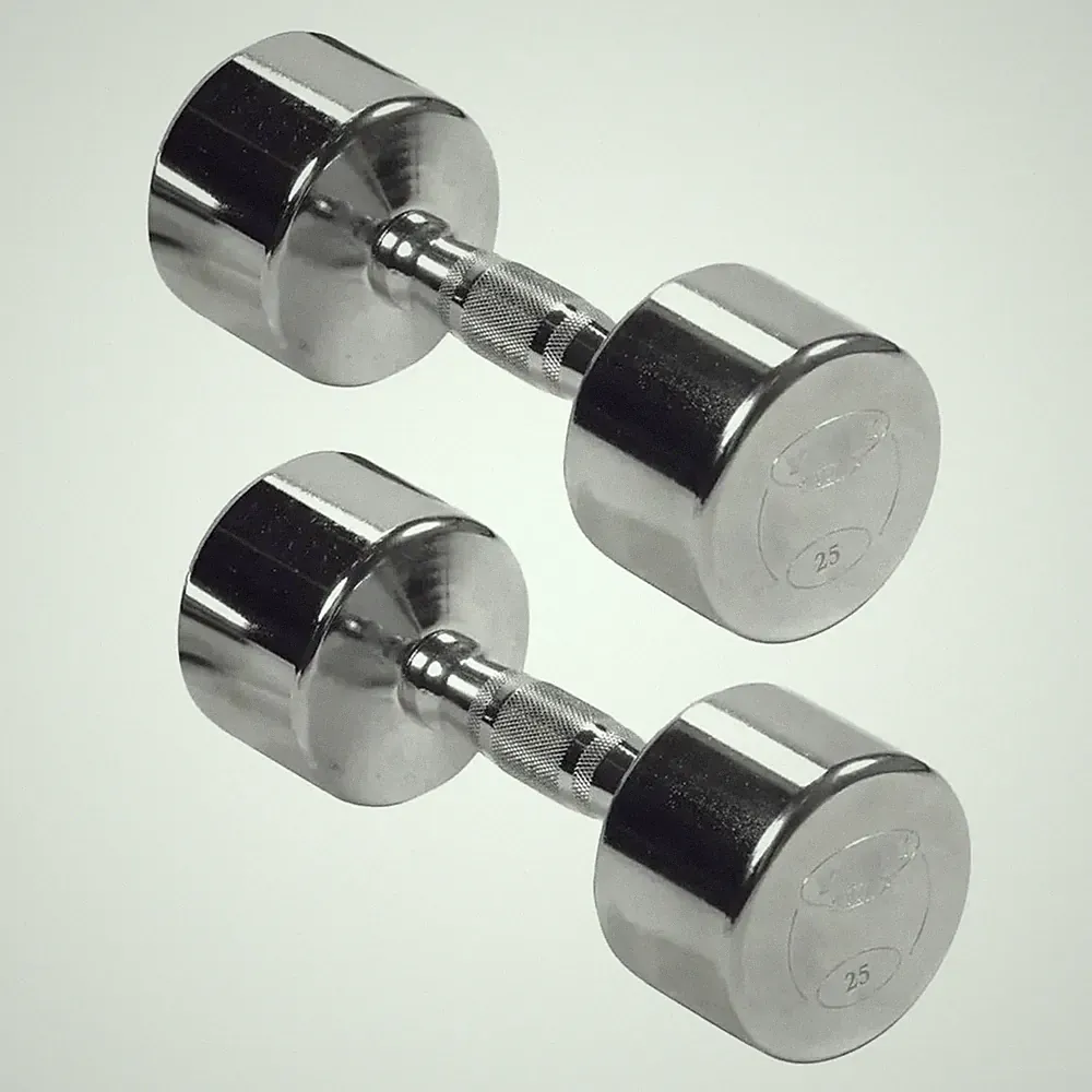 York Barbell Professional Chrome Dumbbell with Ergo Grip, Heavy-Duty 25lb Pak 2