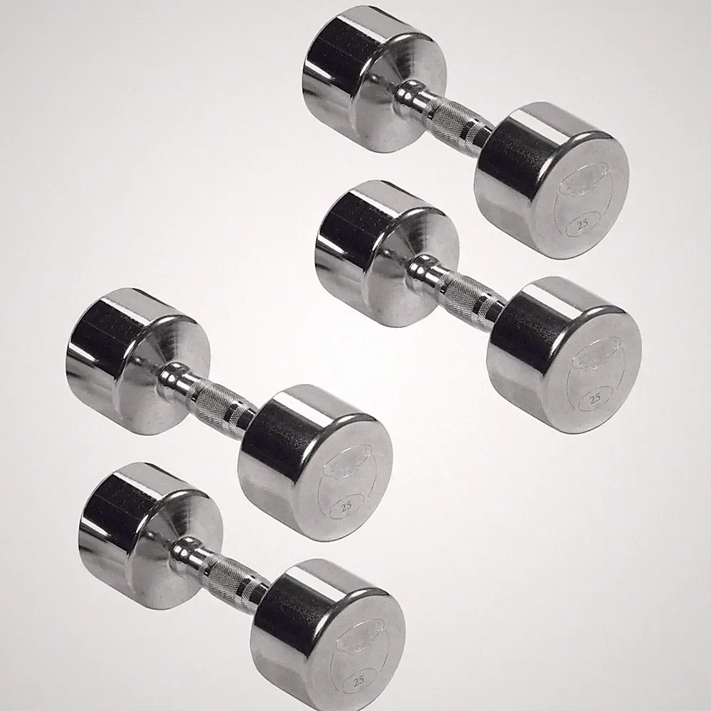 York Barbell Professional Chrome Dumbbell with Ergo Grip, Heavy-Duty 25lb Pak 4