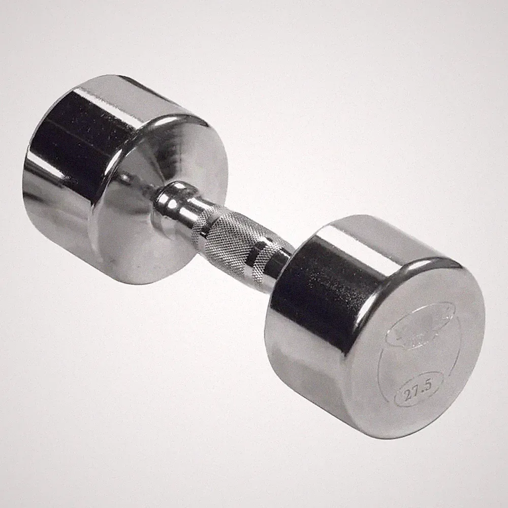 York Barbell Professional Chrome Dumbbell with Ergo Grip, Heavy-Duty 27.5lb Pak1