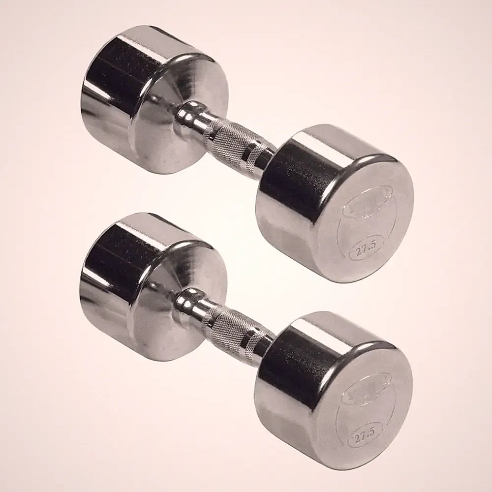 York Barbell Professional Chrome Dumbbell with Ergo Grip, Heavy-Duty 27.5lb Pak2