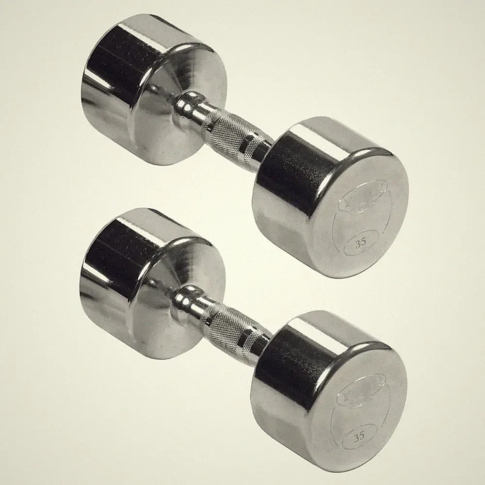 York Barbell Professional Chrome Dumbbell with Ergo Grip, Heavy-Duty 35 lb Pak 2