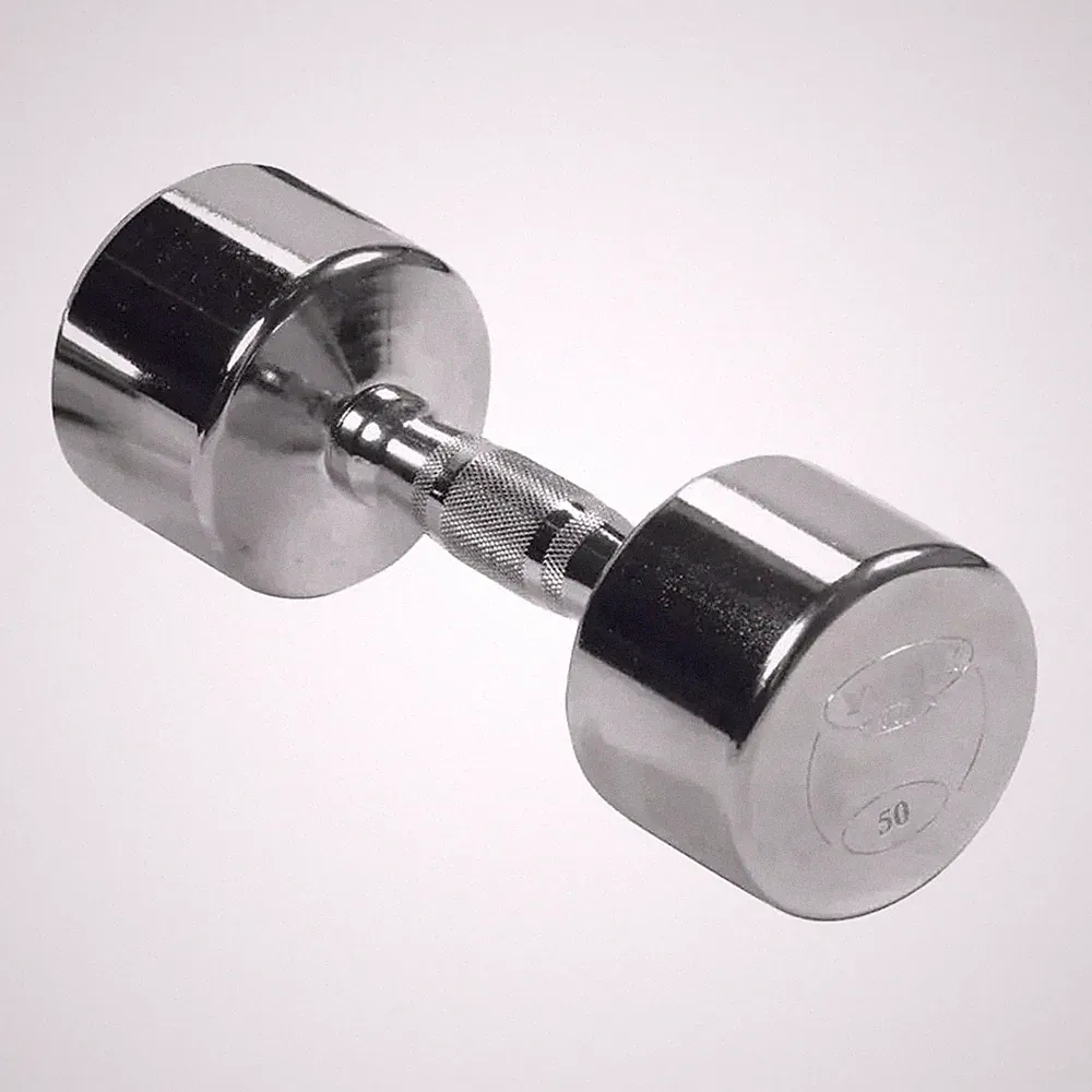 York Barbell Professional Chrome Dumbbell with Ergo Grip, Heavy-Duty 50 lb Pak 1