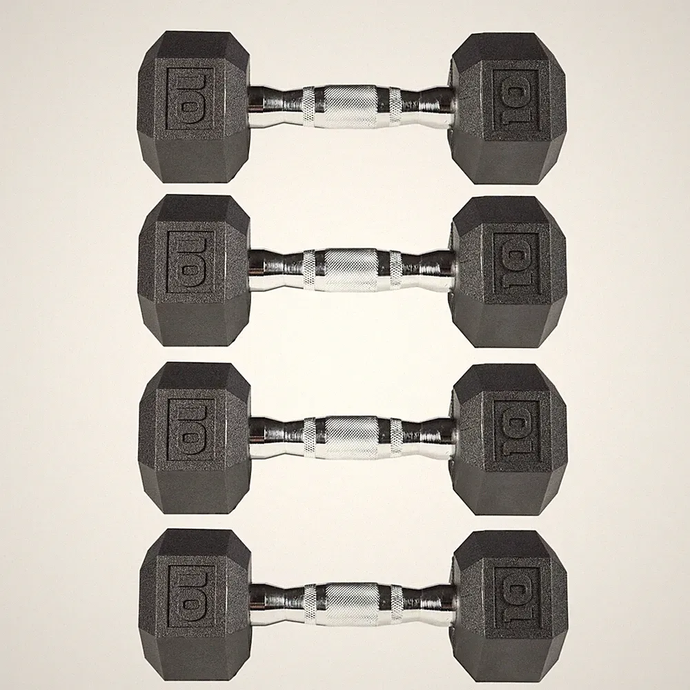 York Barbell PVC Hex Dumbbell with Chrome Ergonomic Handle – 10LB 2 Pair