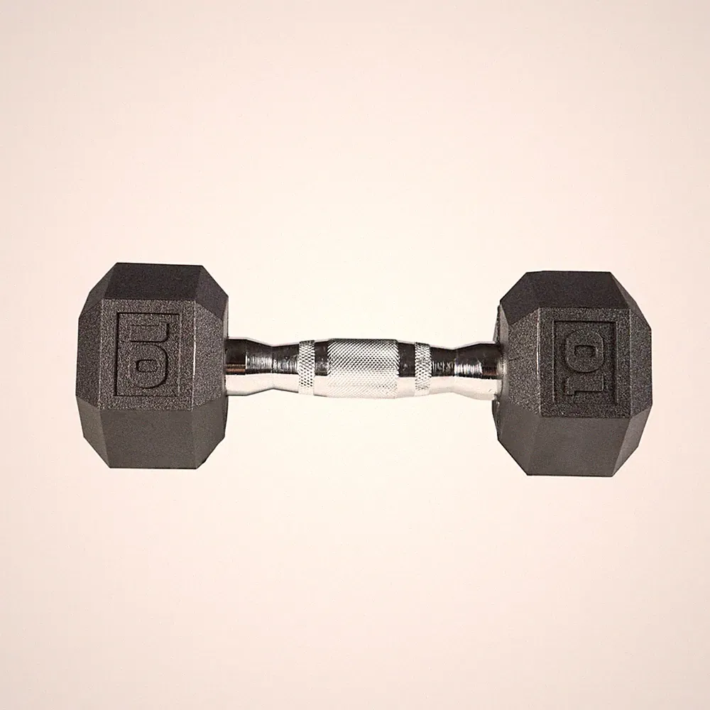 York Barbell PVC Hex Dumbbell with Chrome Ergonomic Handle – 10LB Single
