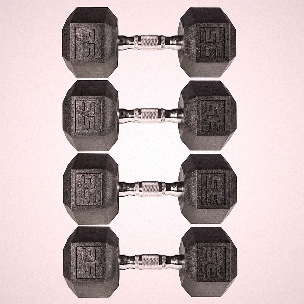 York Barbell PVC Hex Dumbbell with Chrome Ergonomic Handle – 35LB 2 Pair