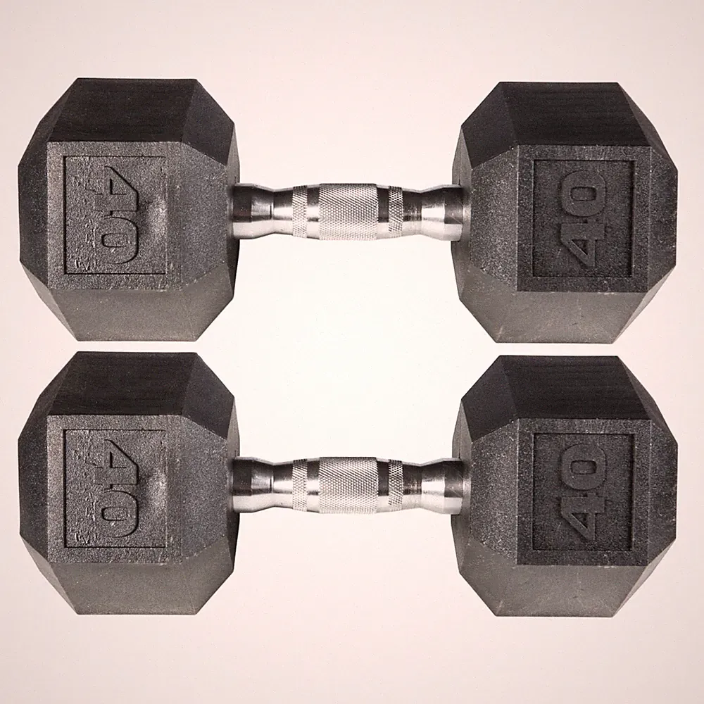 York Barbell PVC Hex Dumbbell with Chrome Ergonomic Handle – 40LB Pair