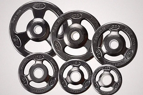 York Barbell Rubber Encased Steel Composite Olympic Grip Plate- Black - 2.5 lbs