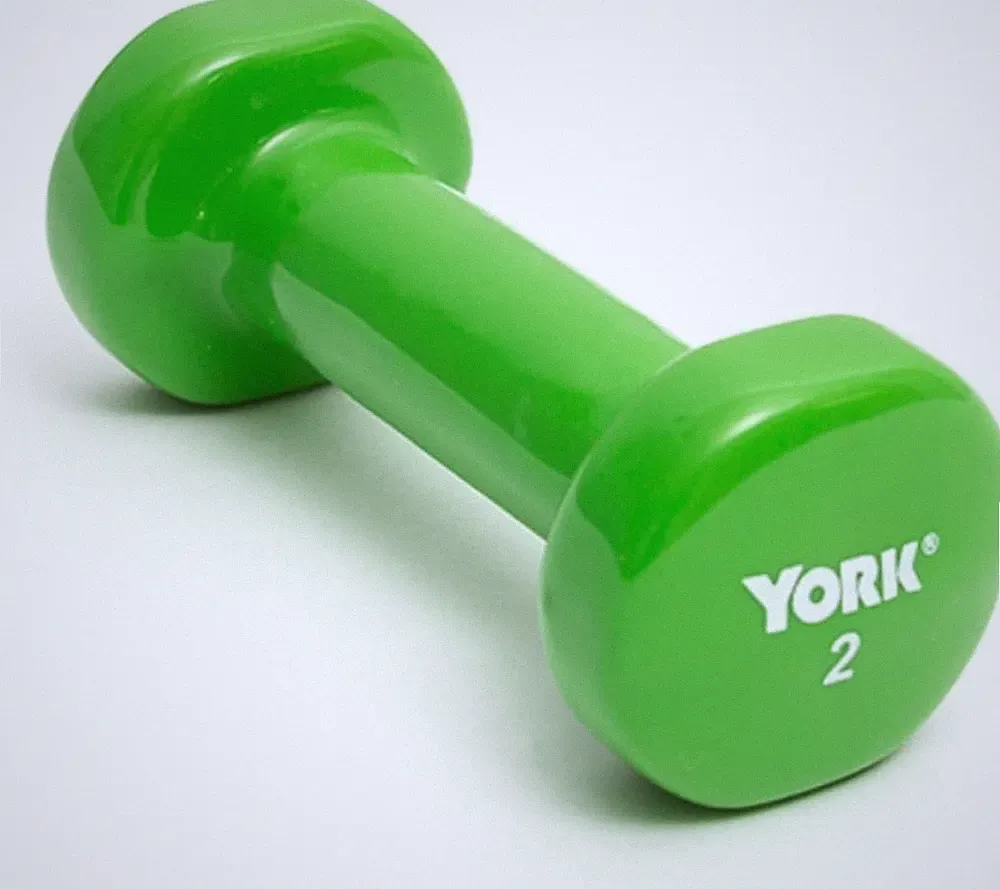 York Barbell Vinyl Coated Fitbell Dumbbell 2LB Pack1 Durable Anti-Roll Anti-Slip