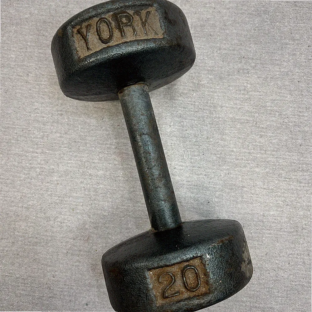 York Round Head 20 lb Cast Iron Dumbbell Single Hand Weight