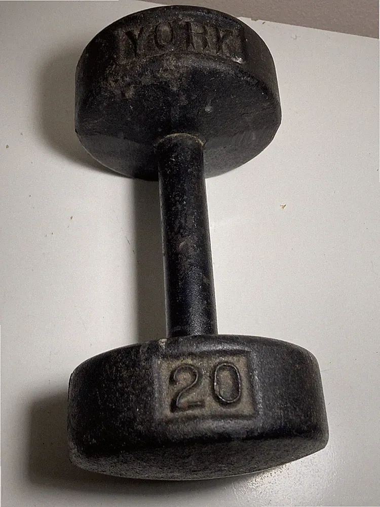 York Roundhead Dumbbell Single Weight 20lb USA Cast Iron