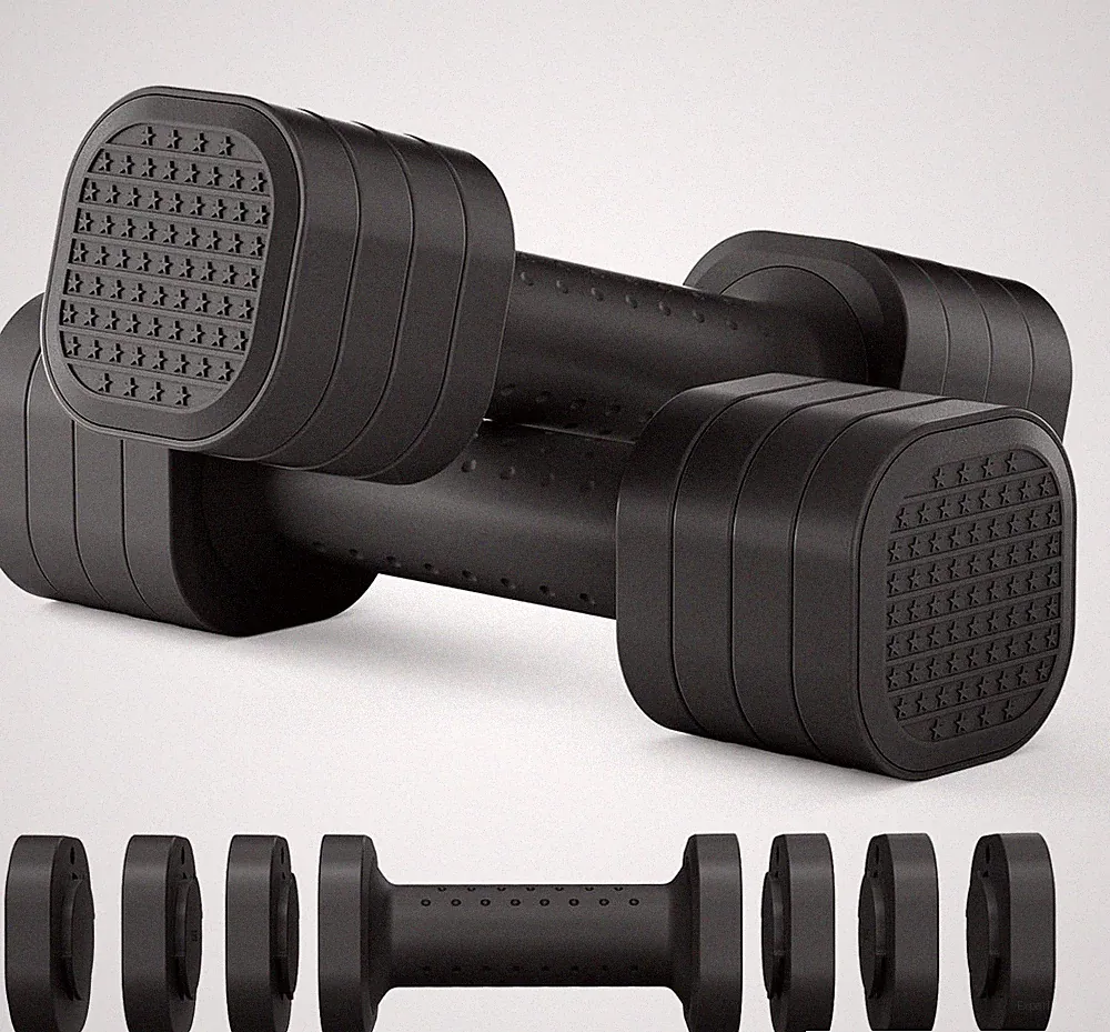 Zempox Adjustable Dumbbell Set 4 in 1 Free Weight Dumbbell Set for Women -Black