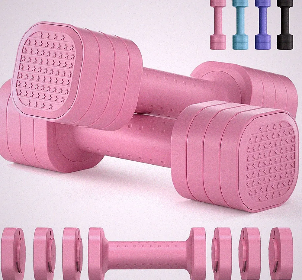 Zempox Adjustable Dumbbell Set of 2, 4 in 1 Free Weights Dumbbells Set for Women