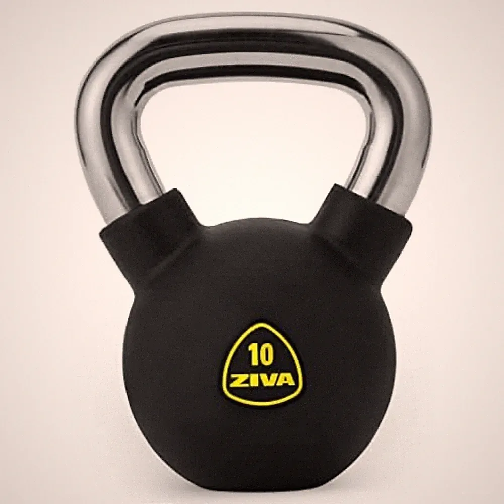 ZIVA Hexagon RPU Solid Steel with Hard Rubber Coating Kettlebells 10lbs Set of 2