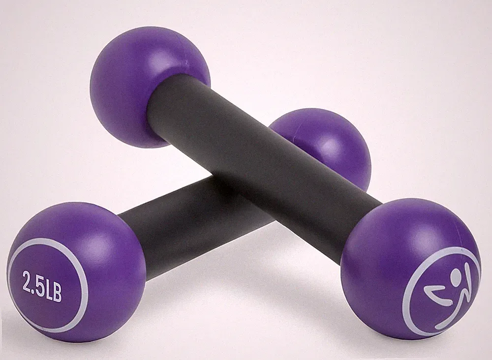 Zumba 2.5 lb Dumbbells Set of 2 - Hand Weights for Women, For Home Fitness