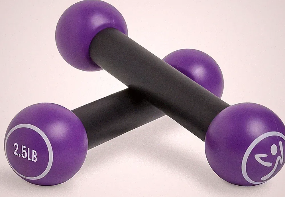 Zumba 2.5lb Dumbbells Set of 2 - Hand Weights for Women Home Fitness Purple